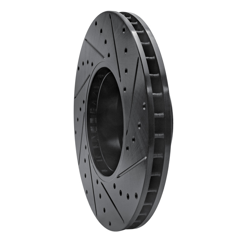 BMW 740I Brake Rotor (1) - Front Left - R1 Concepts - Drilled & Slotted - Black - `91-`01